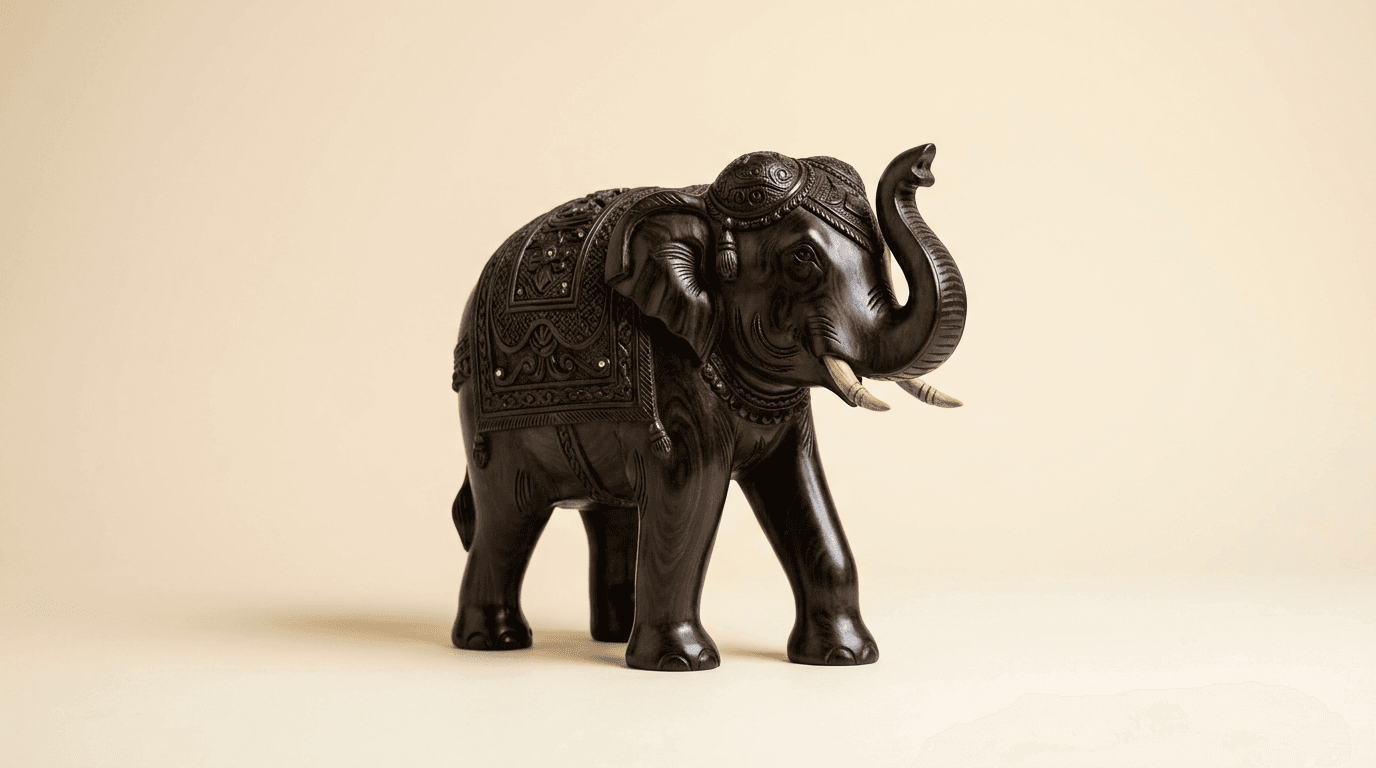Ebony Elephant Sculpture