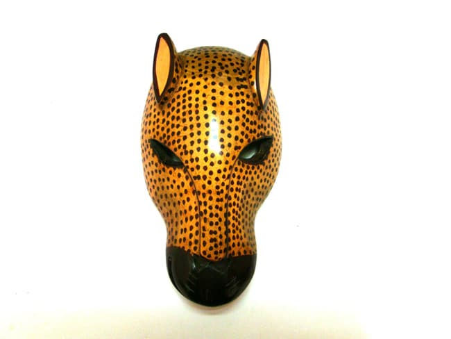 Hand-carved leopard mask