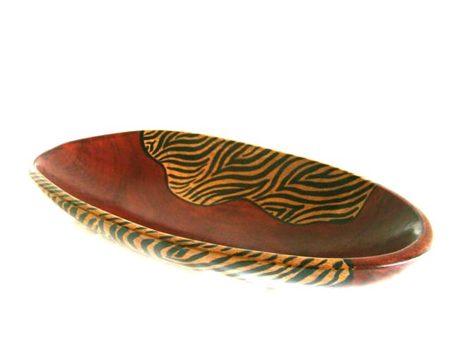 Oval Bowl Zebra - Brown Print